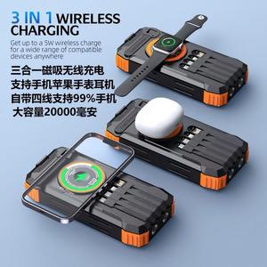 <strong>Solar</strong>-powered Hand-crank Magnetic LED Display 15W Type-C Li-Polymer <strong>Battery</strong> Power Bank 20000mAh Large Capacity Included Charging - Product Image 4