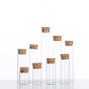 Fiala Tubolare Trasparente in Vetro Borosilicato da 30ml 40ml 50ml 60ml 80ml 100ml con Tappo in Sughero all'Ingrosso - Product Image 5