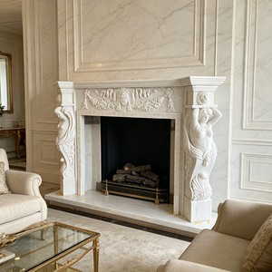 Caminetto in Marmo Intagliato Ornato |   Stile Classico Francese per Salotti di Palazzi e Ville - Product Image 6