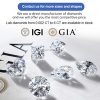 Diamantes Cultivados en Laboratorio HPHT CVD, Corte Pera, Melee, 0.1-0.3 Quilates, DEF VVS-VS, Tamaño Pequeño, para Joyería, Venta al Por Mayor de Fábrica