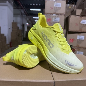 Shock Absorbing Gym <strong>Trainers</strong> For Men <strong>Women</strong> Bright Yellow Gradient Mesh Upper Anti Slip Rubber Sole Sport Running Sneakers - Product Image 2