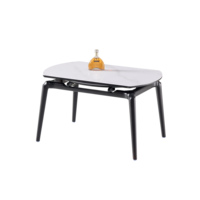 Table à manger nordique en MDF et bois d'hévéa avec 4 chaises en cuir, ensemble pour 4 personnes, idéal pour la maison et la cuisine - Vente en gros usine