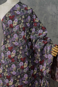 Tessuto Jacquard Twill Floreale Monet Garden con Stampa <span class=keywords><strong>a</strong></span> Olio, Tinto in Filo, Vintage Testurizzato <span class=keywords><strong>per</strong></span> Abiti, Vestiti, Gilet, Completi, Cappotti - Product Image 6