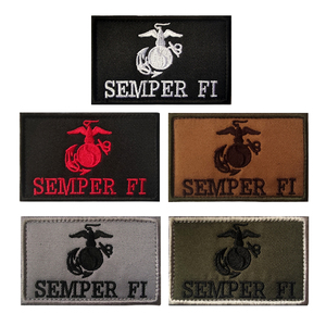 Patch en caoutchouc brodé Semper Fi avec fixation auto-agrippante et thermocollante, badge tactique pour chapeaux - Product Image 2