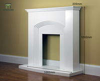 Contour de cheminée moderne en MDF peint en blanc |   Cadres d'encadrement de cheminée personnalisables avec éclairage LED encastré |   Timberlume Living Room Best