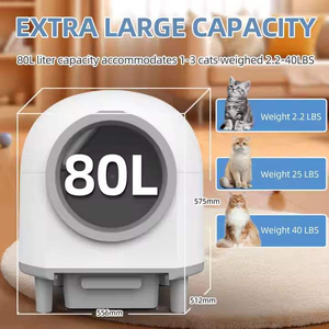 OEM APP Control Smart Self-Cleaning <b>Cat</b> <b>Litter</b> Box 80L+8L Big Capacity Automatic Plastic <b>Cat</b> Toilet <b>Cats</b> <b>Litter</b> Box Electric - Product Image 3