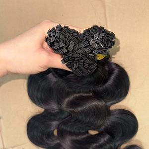 Extensiones <span class=keywords><strong>de</strong></span> Cabello Humano Natural Negro con Punta Plana K Tip, Ondulado, Rizado y Liso Kinky, Precio <span class=keywords><strong>de</strong></span> Fábrica, Envío desde EE. UU. - Product Image 5