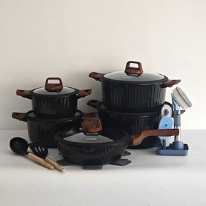 Juego de Utensilios de Cocina de Aluminio de 21 Piezas, Cacerola Antiadherente de Granito, Sartén Profunda, <span class=keywords><strong>Precio</strong></span> Directo de Fábrica en China, Utensilios de Cocina para el Hogar - Product Image 4