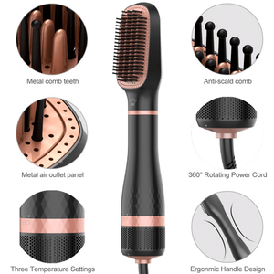 Productos para el Cabello de Marca Privada al por Mayor de Dongguan Golly, Cepillo Secador de Pelo Profesional 3 en 1, Cepillo Alisador de Pelo Eléctrico - Product Image 5