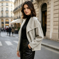 Nouvelles vestes élégantes pour femmes de style européen et américain, vêtements minimalistes unis, veste d'automne et d'hiver pour femmes
