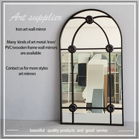 Miroir mural à cadre en fer personnalisable au design moderne Fabricant professionnel de formes et de tailles variées Utilisation du verre décoratif