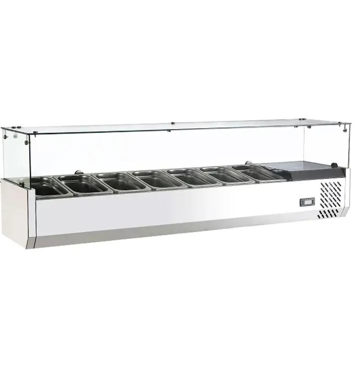 1500L 7 piatto Standard europeo insalata panini gelato vetrina vetrina vetrina refrigerata