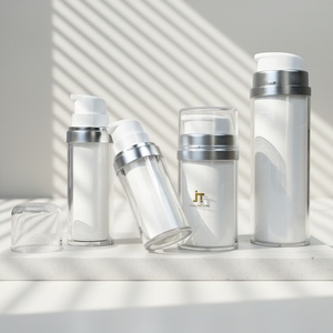 Luxury AS PP PET Airless <b>Pump</b> <b>Bottle</b> Jar 50ml Plastic Facial Cleanser Shampoo Face Mask Cream Skin Care Packaging Cylinder Logo - Product Image 5