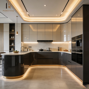 Juego de Muebles de Cocina de PVC Impermeables Modernos de Alta Gama para Apartamentos de Alquiler, con Diseño Modular de Lujo Incluido - Product Image 1