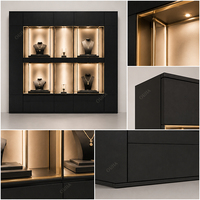 Ensemble de vitrines à bijoux de luxe en aluminium et verre trempé pour les magasins de vêtements et de bijoux, boutique de bijoux minimaliste moderne