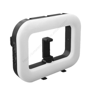 Lampe d'appoint rectangulaire RVB rechargeable pour téléphone portable, anneau lumineux portable bicolore réglable pour selfie, vente en gros - Product Image 3