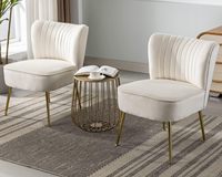 Chaise moderne en velours sans accoudoirs, confortable, canapé simple, chaise d'appoint pour chambre à coucher, salon du milieu du siècle