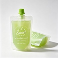 Pochettes à bec verseur personnalisées avec logo imprimé en gravure, réutilisables, en PE/MOPP, résistantes à l'humidité, pour jus, sodas et boissons, 500 ml, sacs à liquide