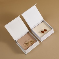LESON Boîte à bijoux carrée de luxe magnétique personnalisée en papier Boîtes à bagues en carton pour colliers Emballage de bijoux