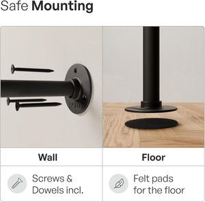 Công Nghiệp Ống Quần Áo Giá Nhiệm Vụ Nặng Nề Kim Loại Quần Áo Giá Với Năm Que Cho Treo Quần Áo Treo Tường Gắn Thư Đặt Hàng Gói - Product Image 5