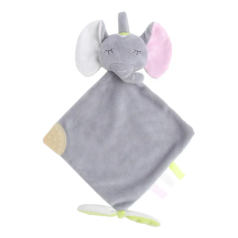 New Launched Kids Stuffed Animals Blanket Elephant Baby Towel Toy Grey with Crisp Cloth Plush Cute Animal Doll Oem LOGO 30cm