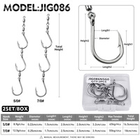 Kail Pancing Baja Anti Karat 3-4 Mata Kail Putar Bearing Swivel Air Asin untuk Ikan Besar di Laut Dalam