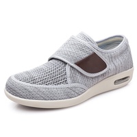 Chaussures de sport d'été en maille pour hommes, respirantes, grandes tailles, décontractées, avec fermeture auto-agrippante, pour personnes âgées, style « Dad Shoes »