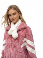 Écharpe en fausse fourrure de lapin courte et moelleuse pour femme Ririwang - Accessoire d'hiver multifonctionnel au design élégant et à motif uni