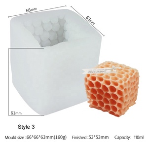 Varias formas geométricas de nido de abeja piramidal, cubo mágico, vela de aromaterapia, molde de jabón hecho a mano de yeso Diy, molde de vela de silicona - Product Image 3