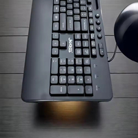 Clavier filaire ergonomique noir pleine taille avec repose-poignets, support de téléphone et touches multimédias K27 – Prix usine