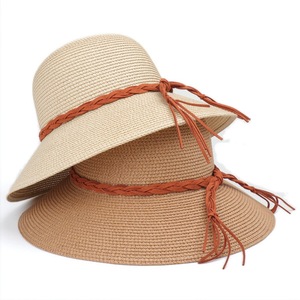 Floppy Straw <b>Hat</b> Women Natural Grass Wide Brim Beach Sun Protection <b>Hat</b> With Braided Rope <b>Band</b> Adult Female Summer Outdoor Use - Product Image 2