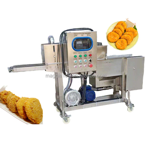 Mélangeur et applicateur automatique de pâte pour anneaux d'oignon et champignons 1,25 kW, applicateur de pâte pour poppers, largeur de convoyeur 200 mm - Product Image 1
