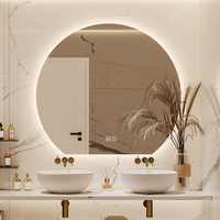 Miroir de maquillage LED minimaliste personnalisé pour salle de bain, vente en gros, lavabo semi-circulaire, miroir lumineux pour la maison, décoration d'hôtel