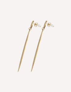 Pendientes YXQ E297 de Acero Inoxidable Dorado Cepillado con Líneas Limpias y Diseño Minimalista - Product Image 2