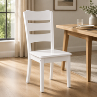 Chaise de salle à manger en bois massif, chaise d'appoint en bois couleur noyer, dossier en échelle, pour la maison et les restaurants