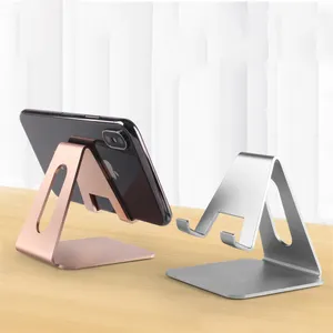 안티 슬립 실리콘 패드 휴대 전화 스탠드 빛나는 색상 휴대용 알루미늄 범용 태블릿 휴대 전화 홀더