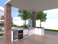 Cuisines extérieures BBQ avec évier, station de cuisson modulaire pratique pour la rénovation des patios résidentiels