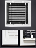 Grille d'aération de retour à charnières en ABS épaissi 350x350mm, grille de plafond à lamelles carrées pour CVC, bureau, hôtel, maison