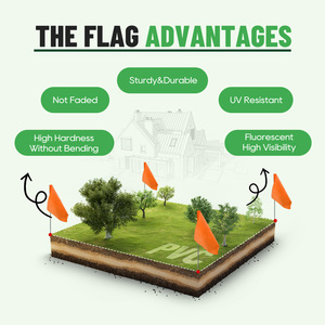Drapeau en PVC personnalisé 4x5x30 \ "avec logo, drapeau coloré pour l'irrigation, petit design, drapeaux et bannières d'enquête promotionnels - Product Image 5