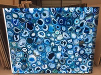 Backliting batu akik biru pulau air terjun desain Backlit batu akik biru mandi Vanitytop untuk desain rumah ruang tamu Panel dinding