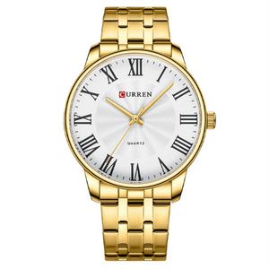 Montre à quartz pour homme minimaliste avec cadran à aiguilles romaines en verre grand format, style décontracté, boîtier en alliage, bracelet en acier inoxydable - Product Image 3