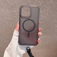 Coque de téléphone transparente antichoc mate pour iPhone 18 17 16 15 14 13 Pro Max avec sangle et cordon