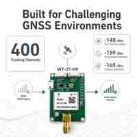 Modul GNSS Tri-Band WT-27-HP L1 L2 L5 400 Saluran dengan Dual UART I2C RTCM3.X untuk Penentuan Posisi Otomotif dan Industri