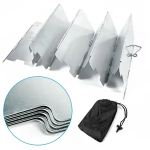 Wholesale 9 Plate Folding Gas <b>Stove</b> Windshield Aluminum Outdoor <b>Camping</b> <b>Cooking</b> burner Windproof Screen - Product Image 2