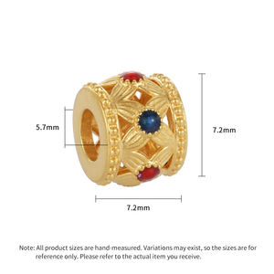 Adorno de piedras preciosas estilo chino 24K oro micro-duro pulsera de filigrana hueca con cuentas pulsera de oro puro con cuentas - Product Image 2