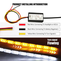 Bande lumineuse LED pour voiture EURS 16LED, effet cristal, double couleur, dynamique, RGB, télécommande, DRL, feu de direction, bande de guidage