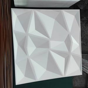 도매 호텔 빨 Pvc 재료 벽지 pvc 3d 벽 패널 화이트 다이아몬드 19.7 "* 19.7" 크기 - Product Image 2