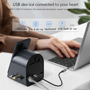 11-in-1 Nhôm USB-C Docking Station Hub 4k 4khd <span class=keywords><strong>SD</strong></span>/TF Multiport Loại-C <span class=keywords><strong>adapter</strong></span> không dây sạc cho máy tính xách tay/máy tính bảng USB kho - Product Image 4
