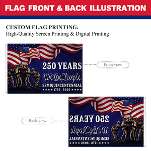 Drapeau de célébration du <span class=keywords><strong>250e</strong></span> anniversaire des États-Unis, drapeau américain 3x5 pieds, 250 ans, drapeau en polyester, personnalisation en usine - Product Image 2