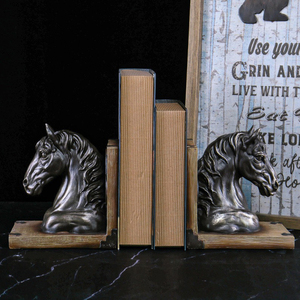 Esculturas Decorativas para el Hogar, Adorno de Resina con Forma de Animal, <span class=keywords><strong>Sujetalibros</strong></span> con Cabeza de Caballo para Estudio, Sala de Estar, Librería, Decoración de Oficina - Product Image 3